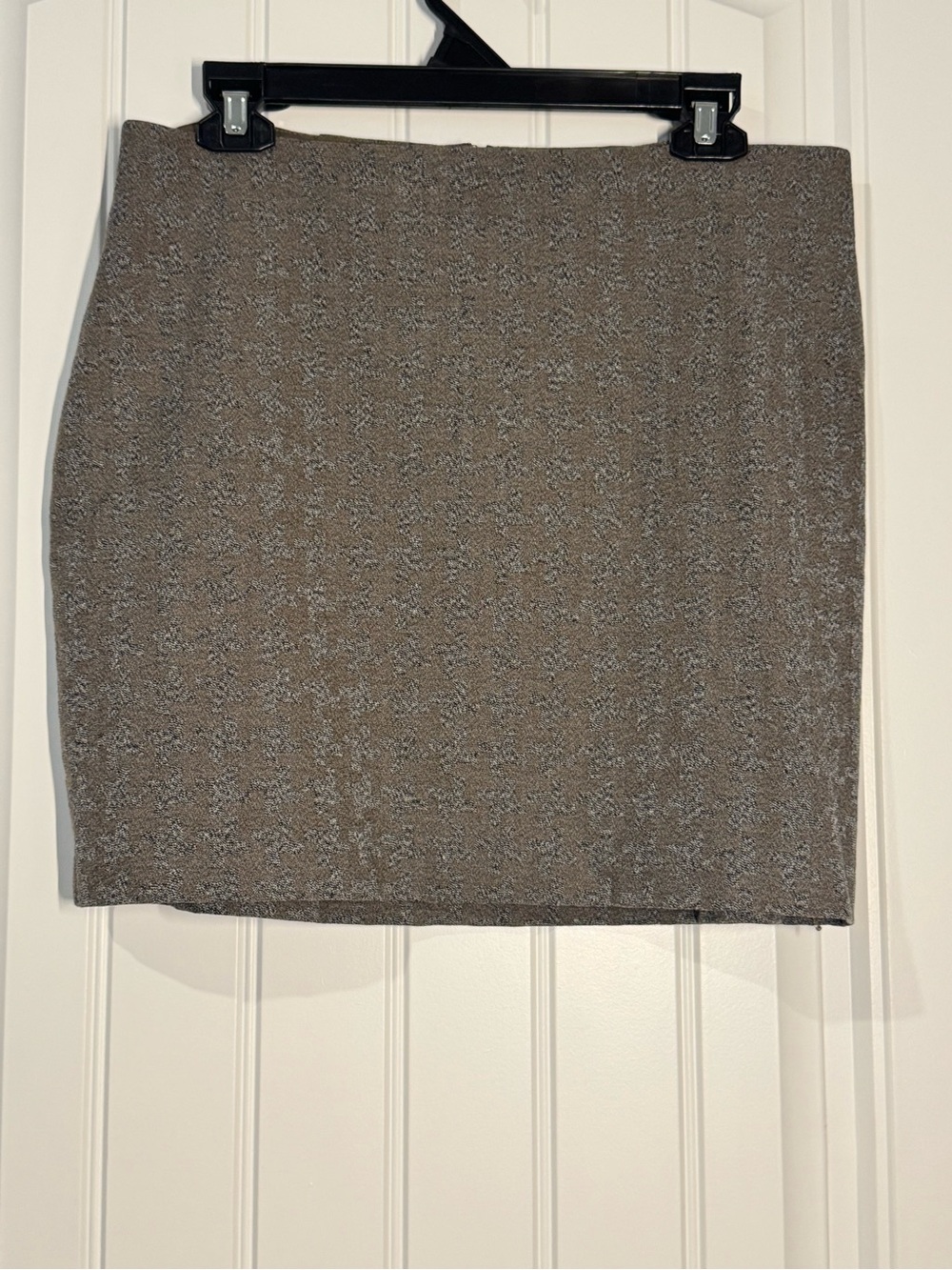 Express Brown Tweed Pattern Mini Pencil Skirt